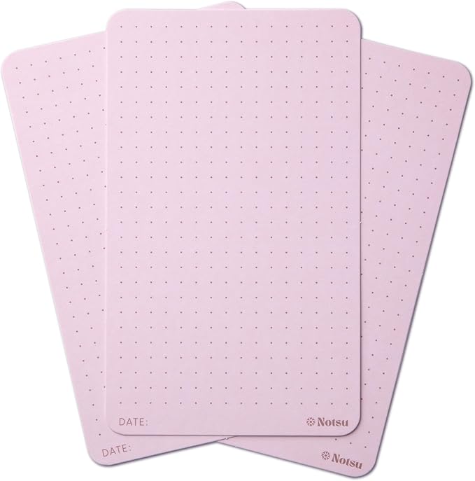 Notsu Dotted Colored Note Cards 3x5 inch, 40 ct | Red Bullet Dot Grid Vertical by Notsu
