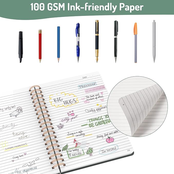 Forvencer A4 Lined Spiral Journal Notebook - Image 6