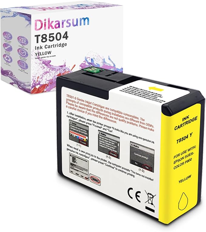 T850 Ink Cartridge Remanufactured T8504 T850400 Ink Cartridge Replacement for Surecolor P800 Printer(Yellow)-DeskLoop Office