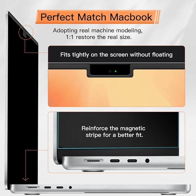 Mamol Privacy Screen for MacBook Air 15 Inch 2023-2026, Magnetic Removable Anti - Image 7