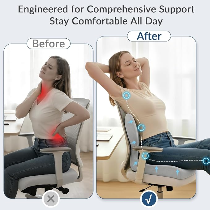 Exclusivo Mezcla Memory Foam Seat Cushion, Ergonomic Tailbone Pain Relief - Image 3