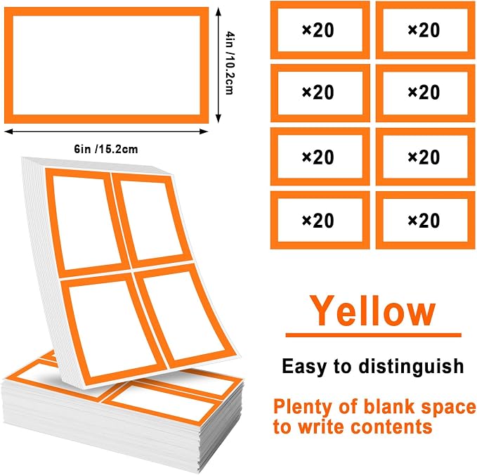6 x 4 inch Large Moving Labels for Boxes, Blank Moving Boxes Labels Stickers - Image 2