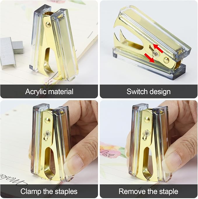 MultiBey Gradient Acrylic Sticky Note Holder & Staple Remover Set - Image 5