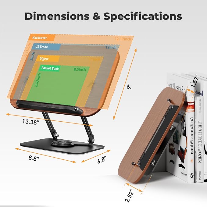SupeDesk Book Stand for Reading, Adjustable Book Holder - Image 5