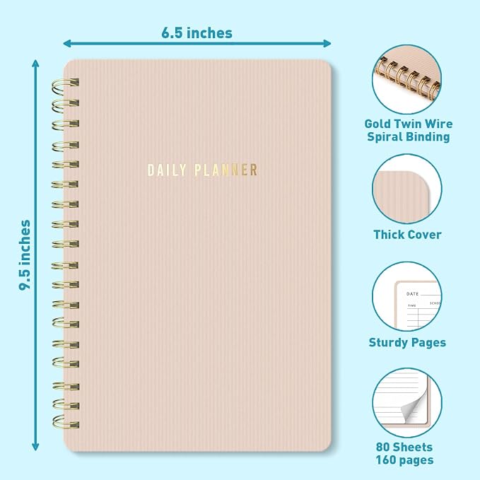Sweetzer & Orange Daily Planner Notebook – Undated Two-Page Daily Layout - Image 2