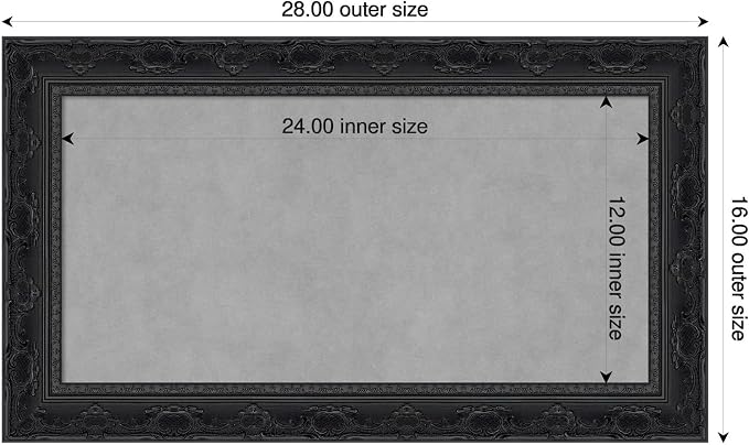 Amanti Art Black Framed Magnetic Board 16x28 Small Vision Board - Image 2