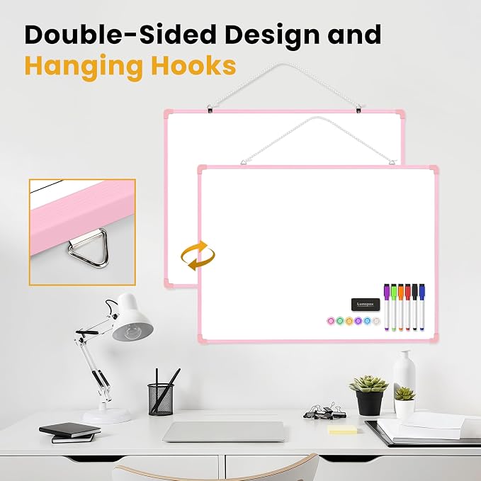 Dry Erase Board for Wall, 6 Magnets and 3 Mini Sticky Notes, Large White Board - Image 4
