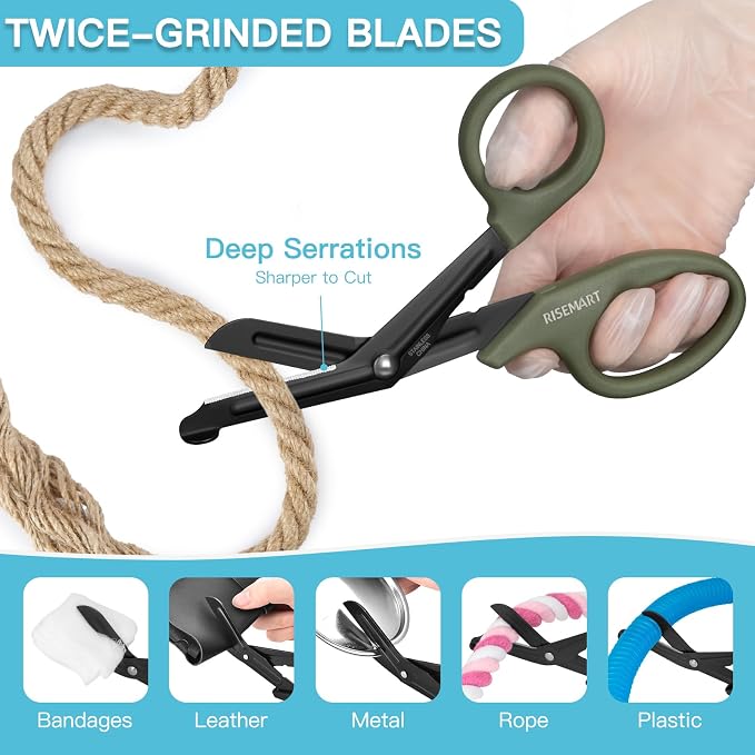Trauma Shears - RISEMART Medical Scissors Bandage Scissors - Image 3