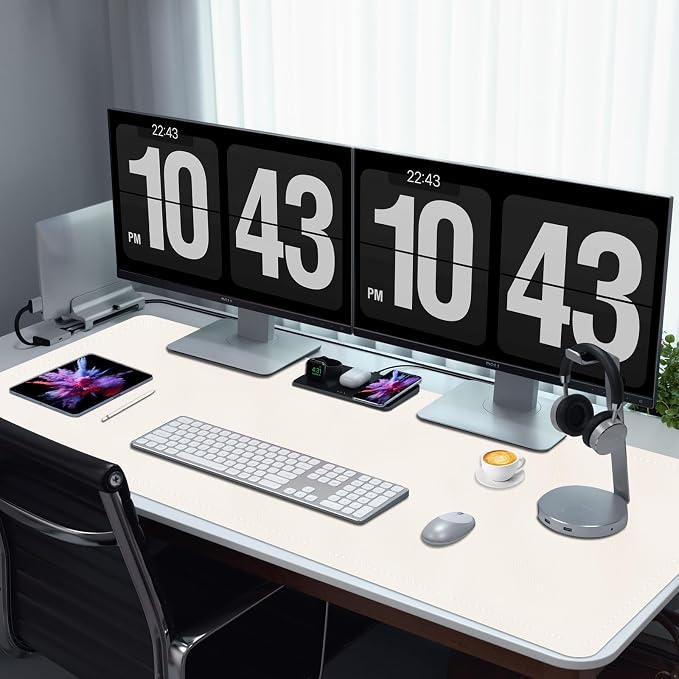 Large Desk Mat 35.4" x 17", PU Leather Desk Pad Protector, Non-Slip Large Mouse - Image 5