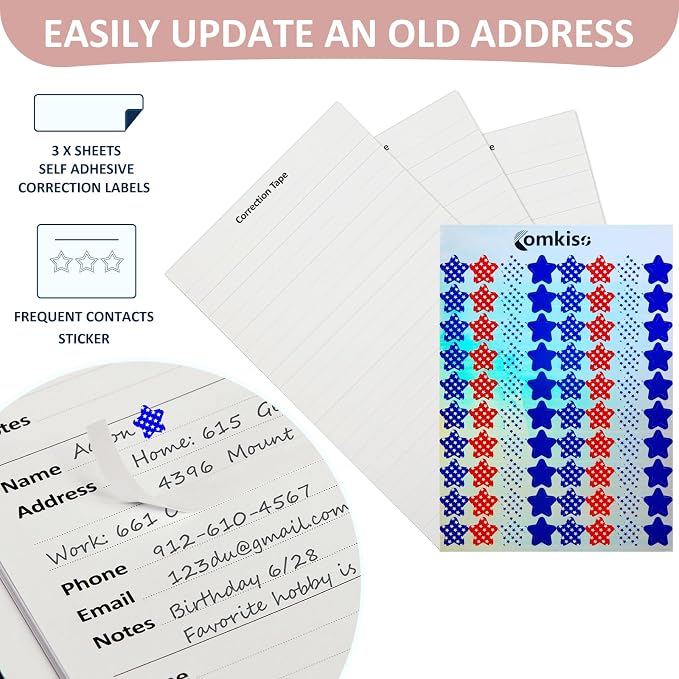 Comkiso Address Book with Individual Alphabetical Tabs Laminated, Large Print - Image 6