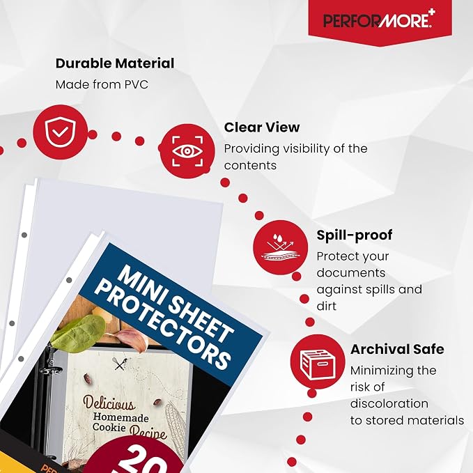 Office Werks Heavyweight Clear Mini Sheet Protectors Holds 5.5 x 8.5 Inches - Image 4