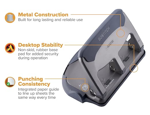 Bostitch Office EZ Squeeze Heavy Duty 3-Hole Punch - Image 4