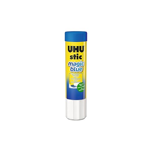 Uhu Colored Glue Stick, 21g Blue, rubs on Blue & Dries Clear, Washable, Solvent Free, Screw on Cap, (9U 99645)-DeskLoop Office