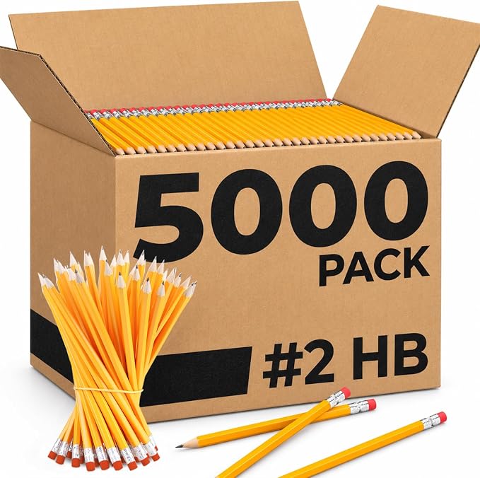 Rosmonde Pencils Bulk 5000 Pack, Pre Sharpened #2 HB, Pencils for by Rosmonde