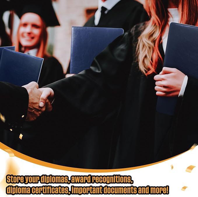 Tenare 20 Pcs Blue Leather Certificate Holder 8.5 x 11 PU Phd Bachelor Master - Image 7