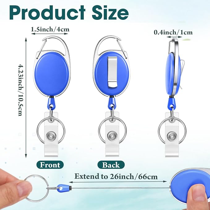 Honoson 50 Pcs Heavy Duty Retractable Badge Reels Batch ID Badge Holder - Image 2