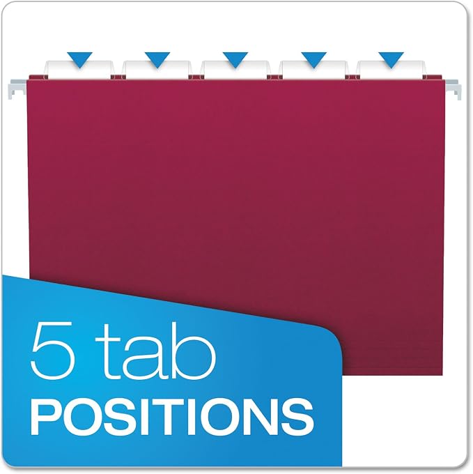 Pendaflex PFX81613 Recycled Hanging Folders, Letter Size, 1/5 Cut - Image 5