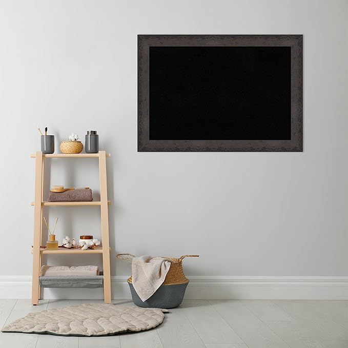 Amanti Art Black Cork Board for Wall, 29x41 Vision Board with Black Wood Frame, Large Corkboard Office Decor for Home Organization, Modern Corkboard Pinboard to Display Items for Home Organization in-DeskLoop Office