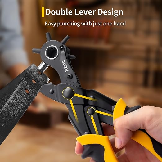 XOOL 2 in 1 Leather Hole Punch Eyelet Tool Kit, 3/16" 4.5mm Metal Eyelets - Image 4