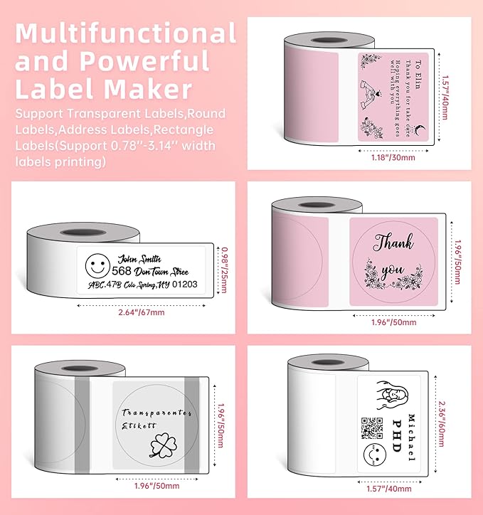 Phomemo M220 Label Maker, 3.14 Inch Bluetooth Thermal Label Printer, Compatible with Phone & PC, for Barcode, Address, Mailing, Home,Office,School-DeskLoop Office