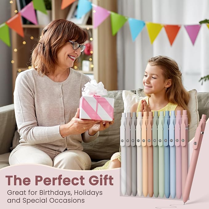 Sooez Gel Pens, Quick Dry Medium Point Smooth Writing Pens, Retractable Cute - Image 8