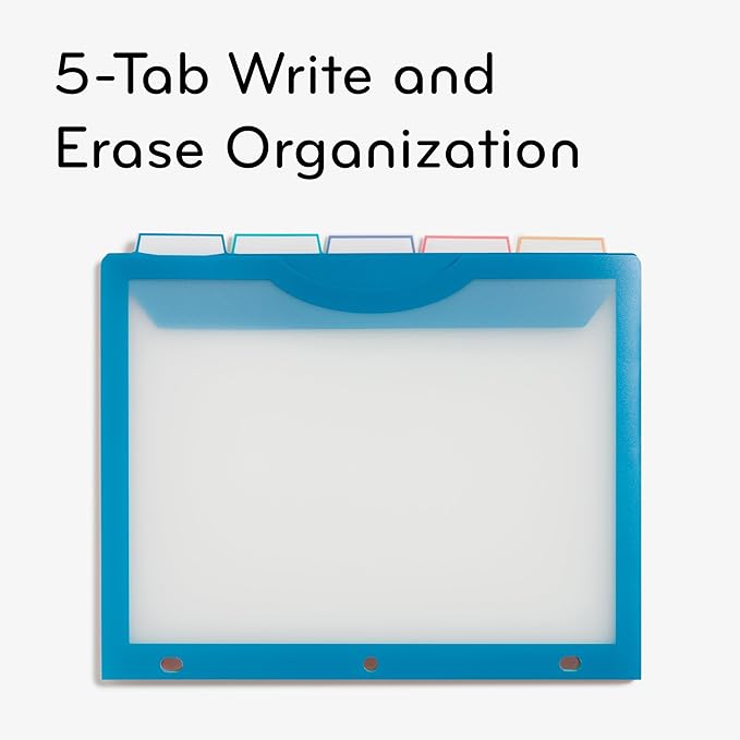 U Brands Poly 5-Tab Three Ring Binder Dividers - Image 3
