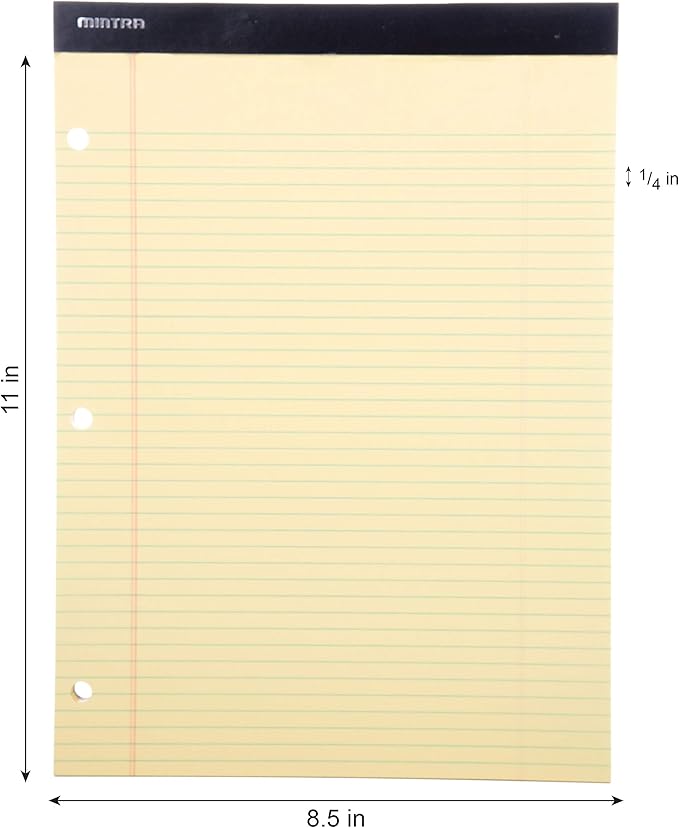 Mintra Office Legal Pads (Double Pad 3pk (Canary), 8.5in x 11in (Narrow Ruled))-DeskLoop Office