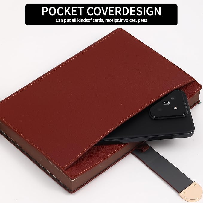 Textured Hardcover Lined Journal for Women Men Magnetic Buckle A5 Leather Journal Notebook with Gift Box 300 Pages 67 lb./100 gsm Paper College Ruled Journaling Notebook for Writing Work School Daily Diary-DeskLoop Office