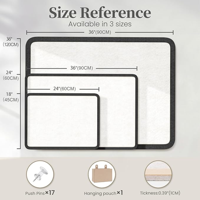 Bulletin Board Decorative Felt Foldable Vision Photo Pin Boards | 48 x 36 - Image 2