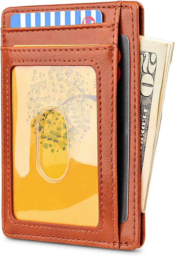 Buffway Slim Minimalist Front Pocket RFID Blocking Leather Wallets - Image 2