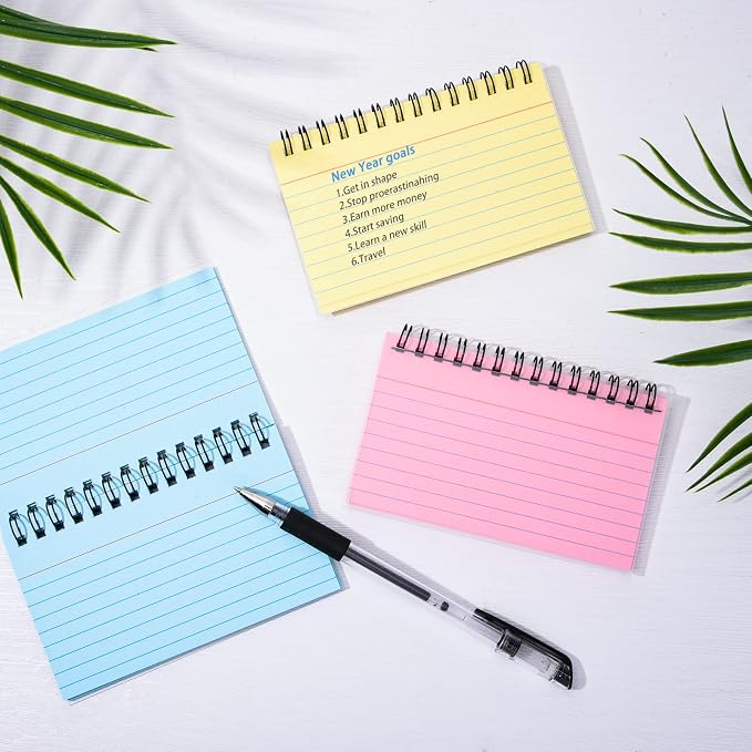 FRIUSATE 150 Sheets Flash Cards 3x5 Inches Spiral Bound Index Cards Colored - Image 4
