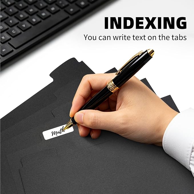 Insertable Dividers for 3 Ring Binders, 5 Tabs per Set, Big Tabs, Binder - Image 4