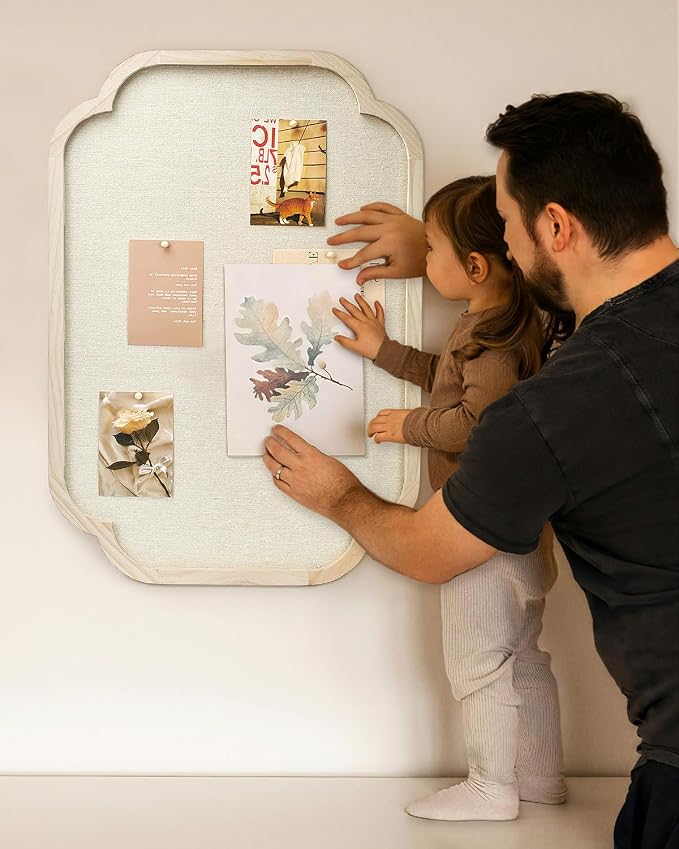 Modern Scalloped Pinboard, Natural Wood, Decorative Pin Board - Image 7