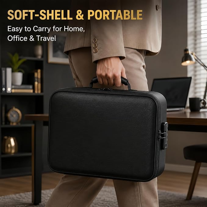 Fireproof Document Box with Lock, 5200°F Fireproof & Water-Resistant File - Image 6
