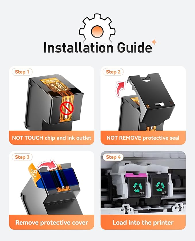 63XL Ink Cartridges 2 Pack High Yield with Chip Replacement for HP 63 63xl Ink Compatible with HP Officejet 3830 4650 4655 5255 5258 5200 Envy 4510 4512 4520 4650 Deskjet 2130 2132 3630 3634 Printer-DeskLoop Office