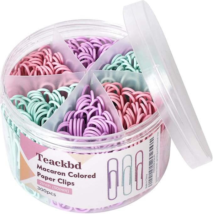 Macaron Colored Paper Clips, Large Paper Clip by Teackbd