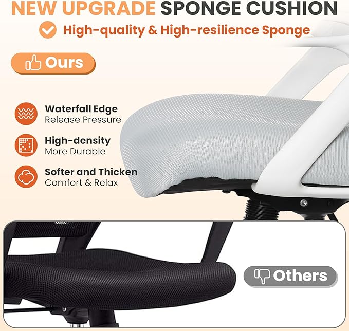 HYLONE Drafting Chair Tall Office, Ergonomic Standing Desk Stool Adjustable Drafting Chair Big Tall Drafting Office Chair White-DeskLoop Office