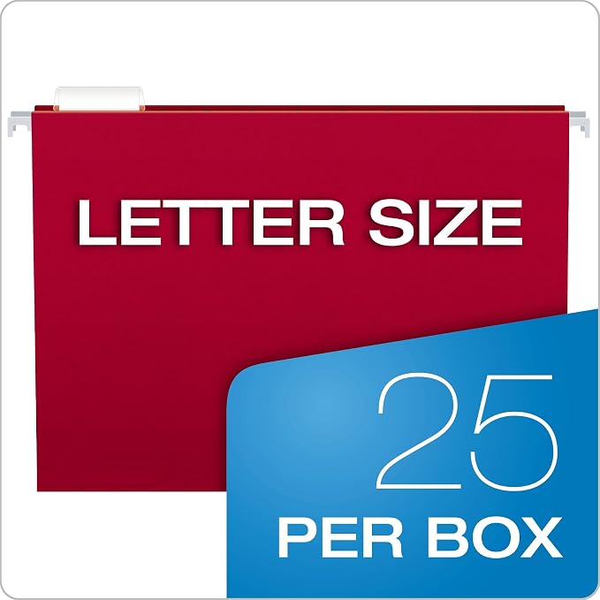 Pendaflex Hanging File Folders, Letter Size, 1/5-Cut Adjustable Tabs, 25 Per Box - Image 5