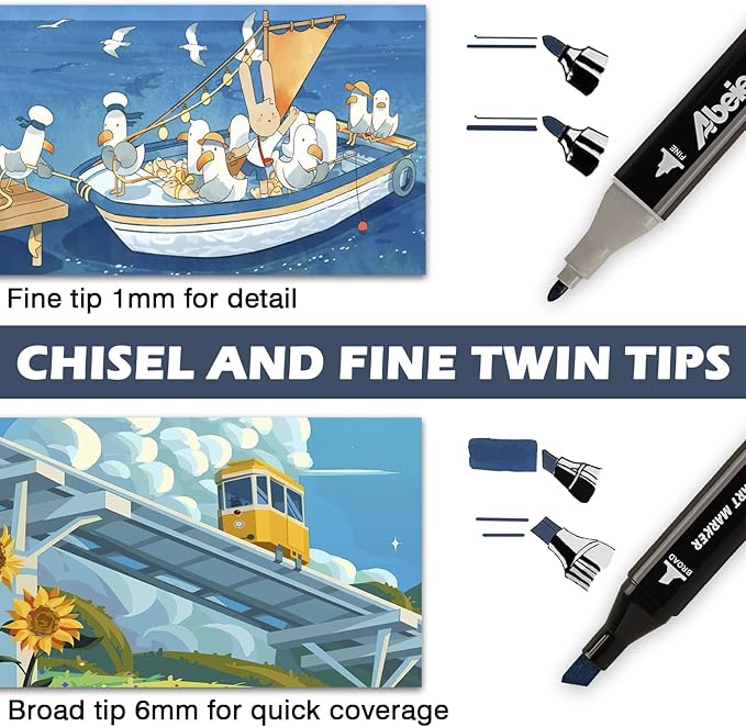 120 Colors Alcohol Markers Set, Dual Tips Blender Art Markers for Drawing, Permanent Sketch Marker for Kids adult coloring, Alcohol Based Marker, Adults Coloring and Artist Illustration.-DeskLoop Office