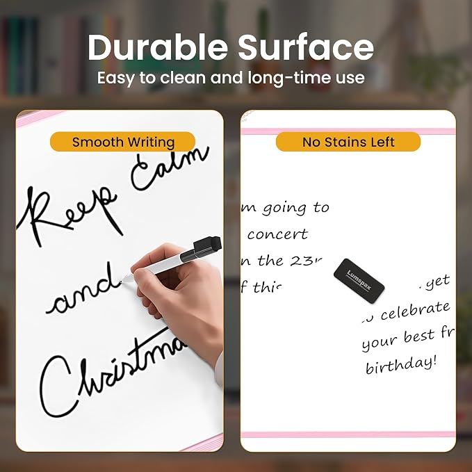 Dry Erase Board for Wall, 6 Magnets and 3 Mini Sticky Notes, Large White Board - Image 6