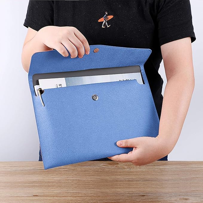 PU Leather A4 File Folder Document Holder Waterproof Portfolio Envelope Folder - Image 6