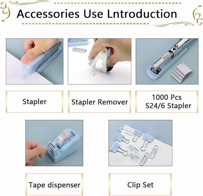 Office Supplies, Stapler and Tape Dispenser Set - Image 2