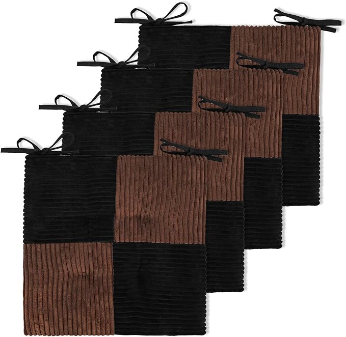 Office Stacking Chair Cushions 4 Pack, Corduroy High Density Foam Kitchen Seat by Zalvox