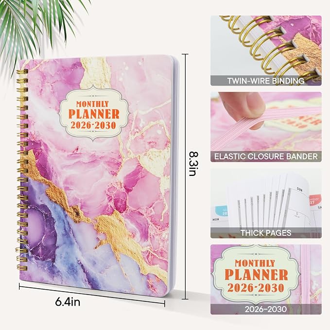 5-Year Monthly Planner 2026-2030, A5 Size, 60-Month Calendar - Image 4