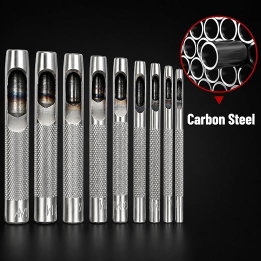 UNCO- Hollow Leather Hole Punch Set, 2.5mm-10mm, Carbon Steel Leather Hole - Image 3