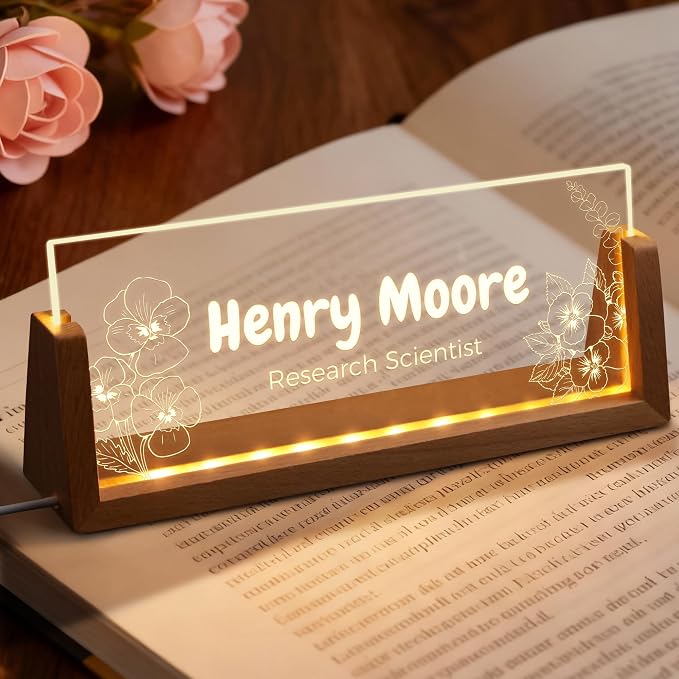 Custom Light Up Name Plate for Desk, Personalized LED Acrylic Name Sign - Image 6