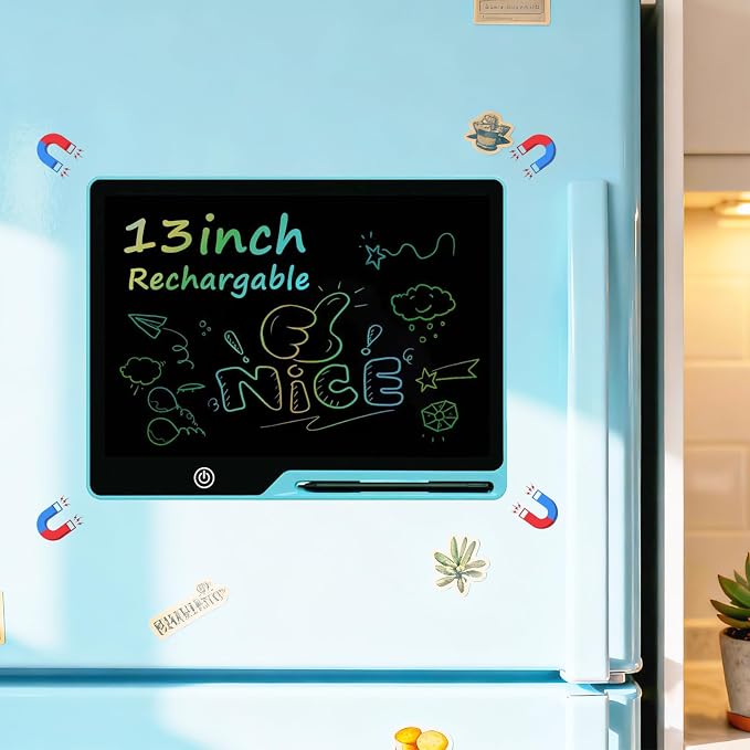 Magnetic LCD Writing Tablet for Fridge, 13 Inch Writing Tablet for Kids by QIAOBUQI