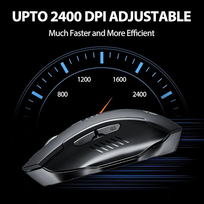 INPHIC Wireless Mouse Rechargeable, Upgraded Visible Battery, 2400 DPI, Silent Ergonomic Computer Wireless Mouse for Laptop, Mac, PC etc.-DeskLoop Office
