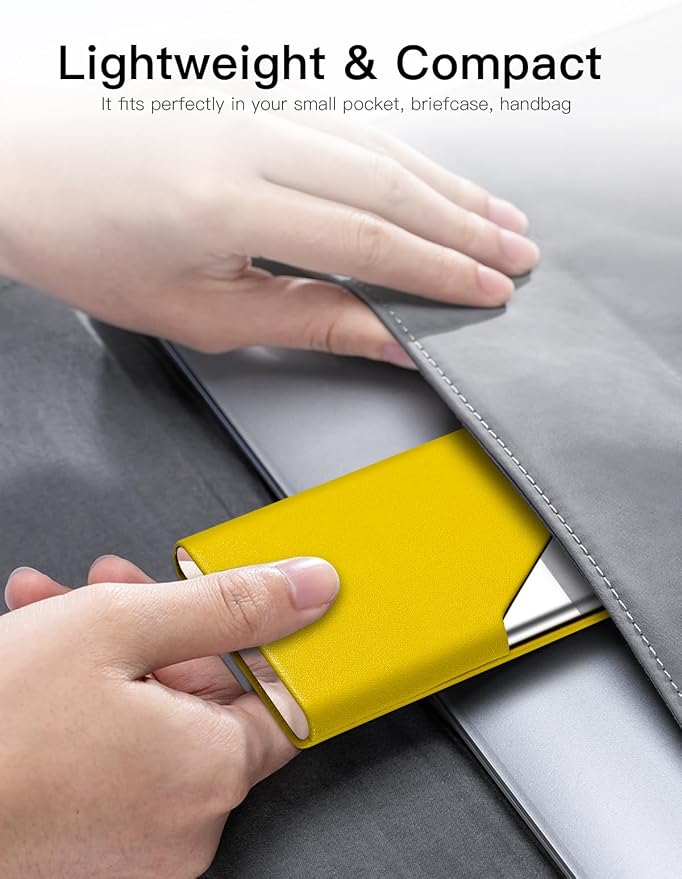 Padike Business Card Holder, Upgraded Leather Business Card Case Pocket Card - Image 6