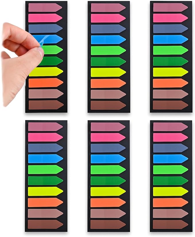 Ericter Arrow Sticky Tabs 1200PCS Writable Repositionable Translucent PET Page by EricterFashionStickyTabs